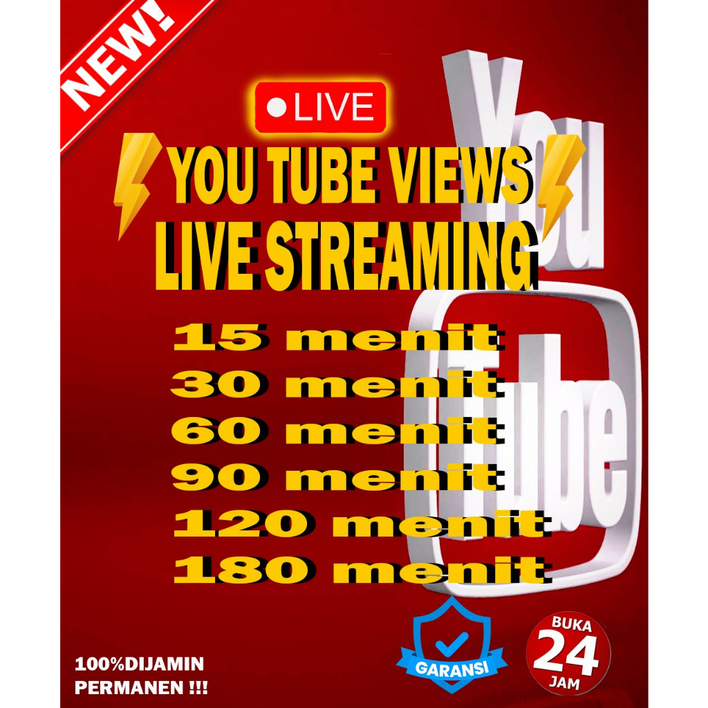 [PALING MURAH] YOUTUBE VIEW LIVE STREAMING 100% PERMANEN