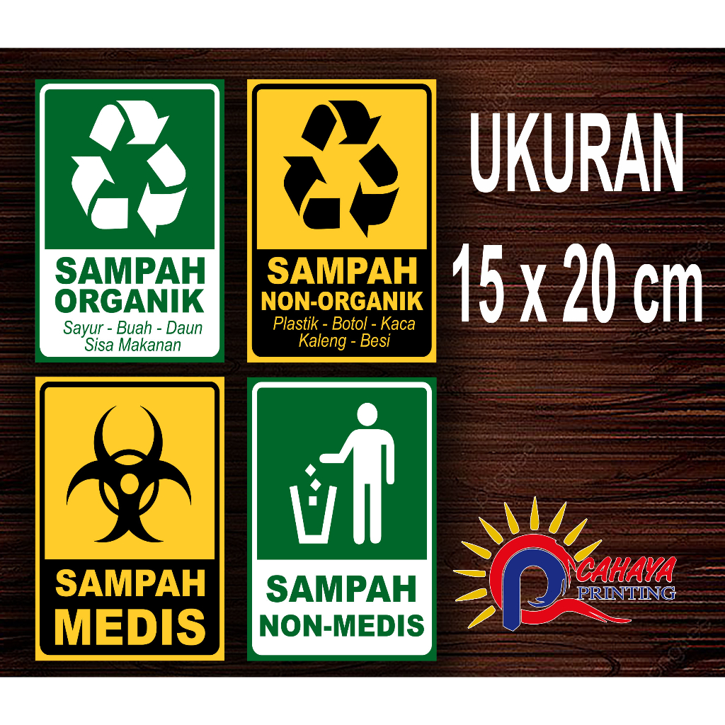 

STIKER SAMPAH ORGANIK / NON ORGANIK / MEDIS / NON MEDIS