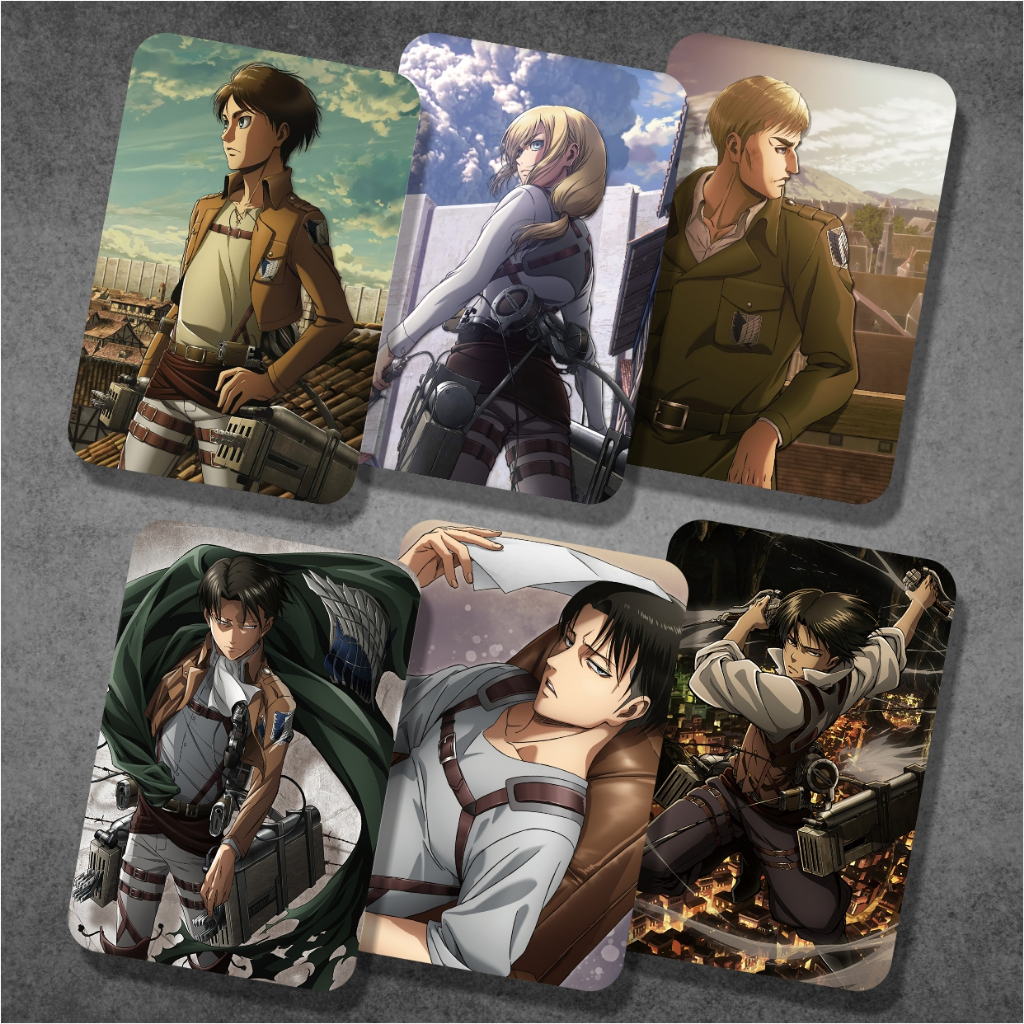 Koleksi Photocard / Kartu Anime Shingeki no Kyojin B - Eren Mikasa Levi