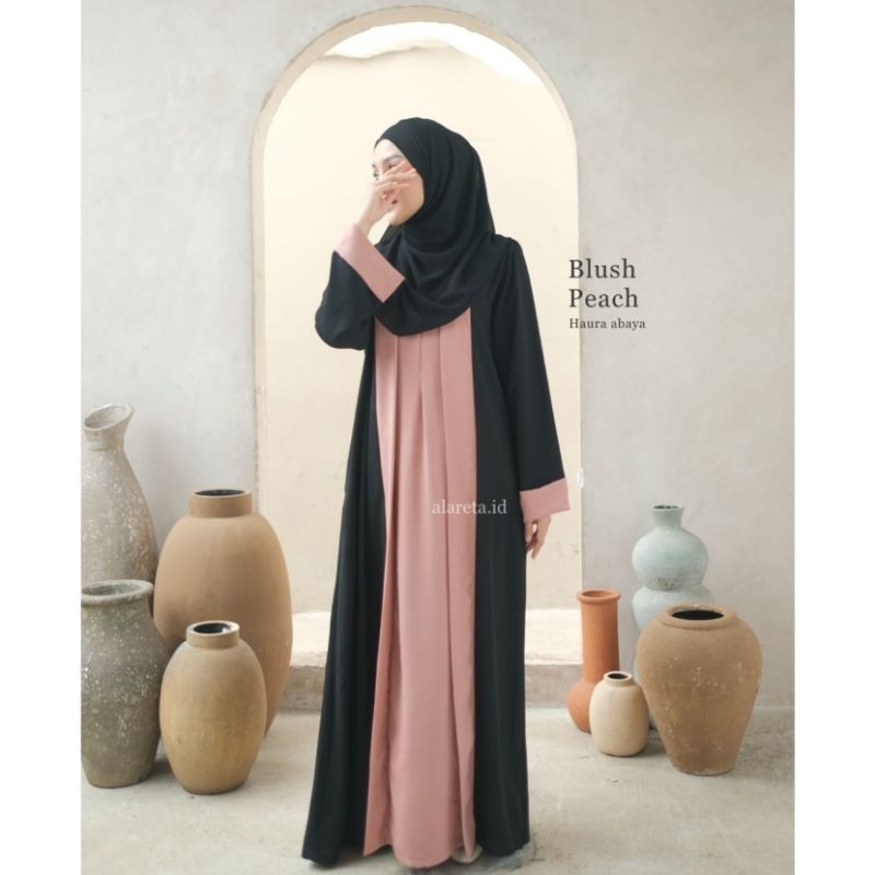 (NEW) HAURA ABAYA BLUSH PEACH BY @alareta.id -SIZE M