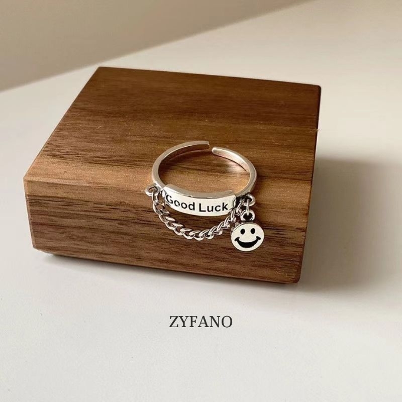 Gluckmile Ring - Cincin Titanium Dapat Dipakai Wanita Maupun Pria Cincin Adjustable Cincin Rantai Ci