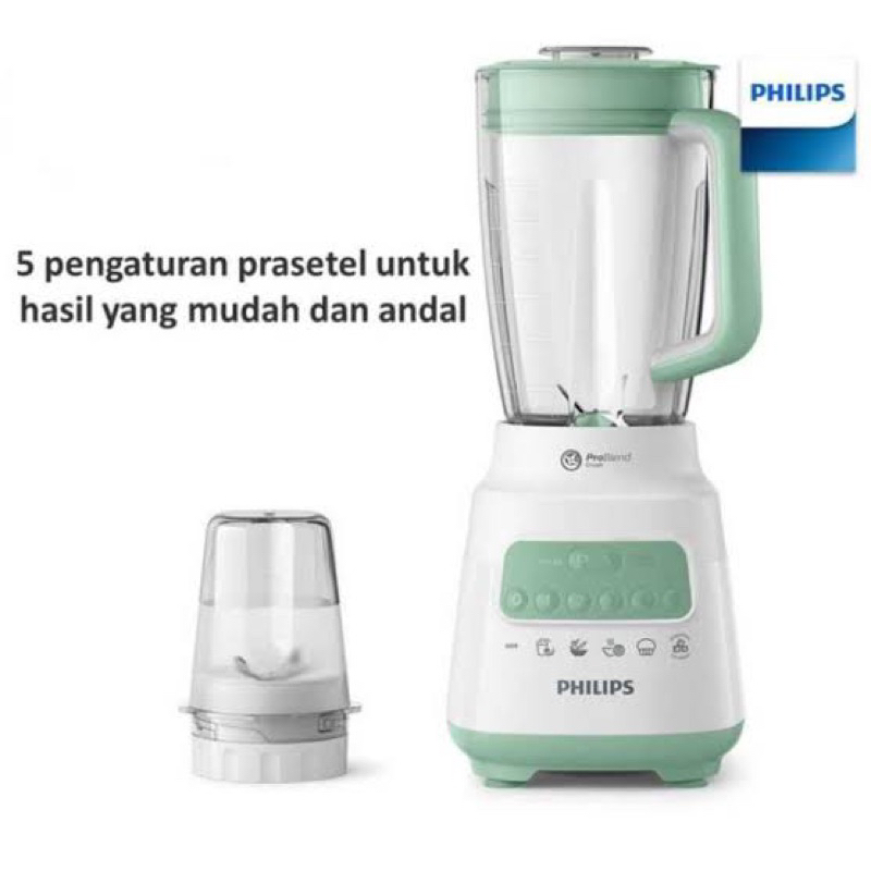 Philips Blender HR 2221 Series 5000 350Watt Blender Plastik 2 Tabung Warna Hijau