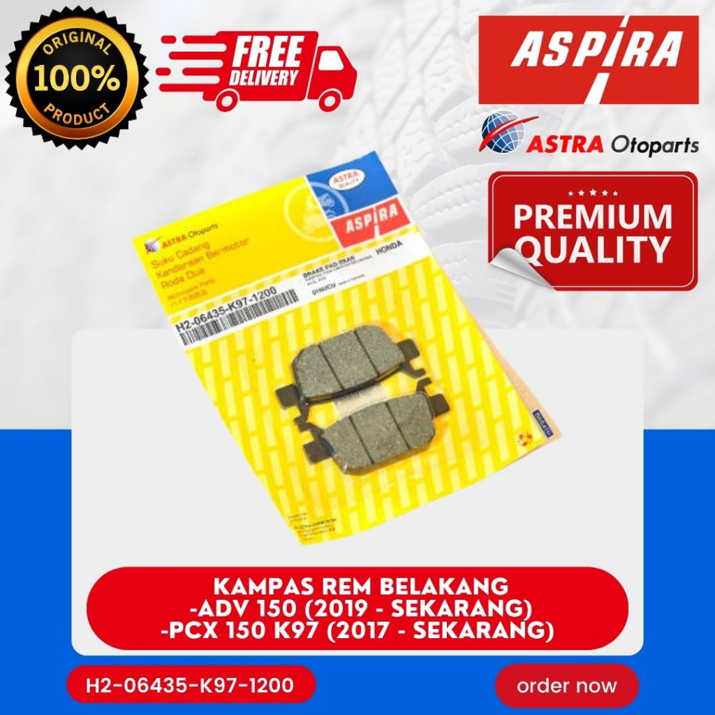 [READY COD] DISCPAD ASPIRA  / DISPED KAMPAS REM BELAKANG PCX 150 NEW / ADV 150 K97 DISPED ASPIRA ASL