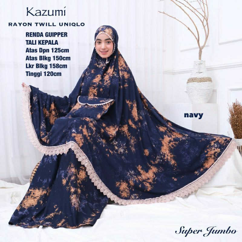 (RATU AYU) Mukena Dewasa Kazumi Rayon Twill Uniqlo Size Jumbo