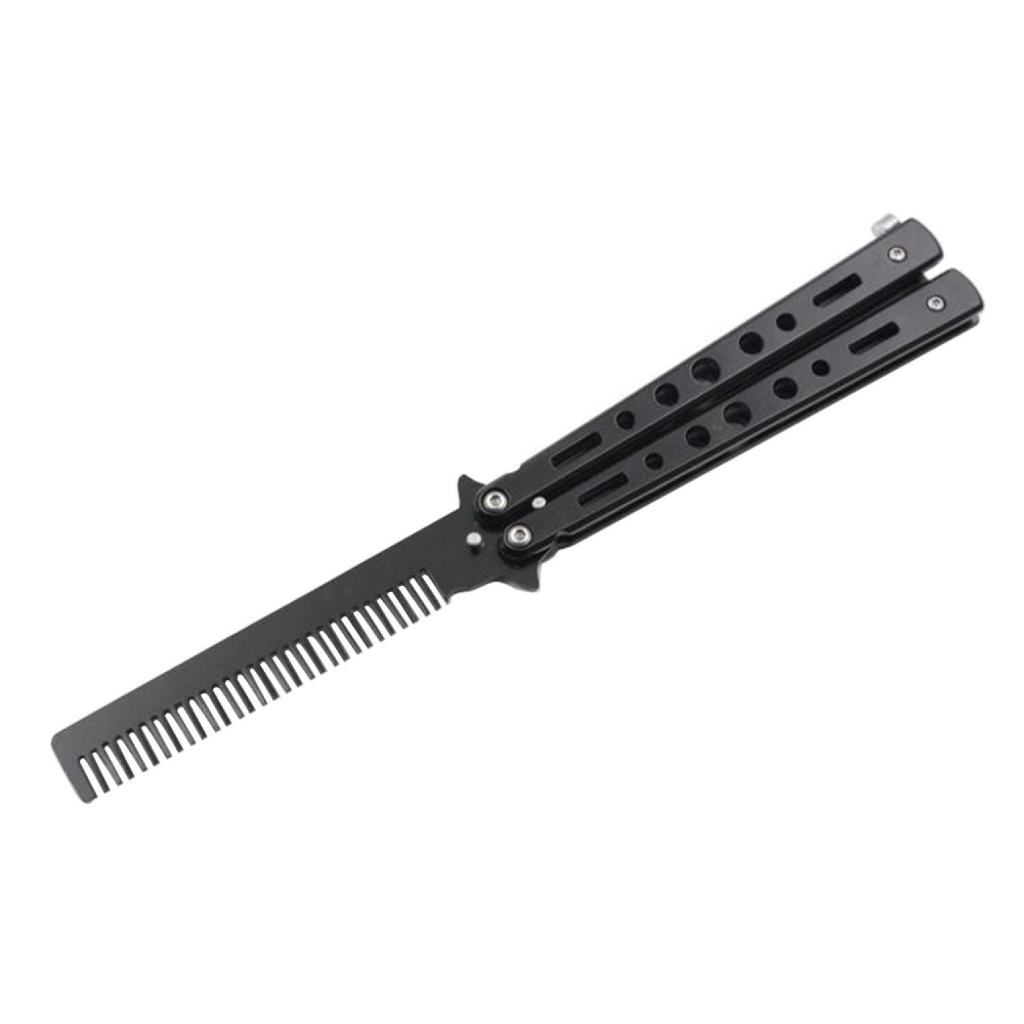 [ORIGINAL] Sisir Lipat Pria Stainless Steel Butterfly Balisong Folding Comb Asli Murah Terbaru