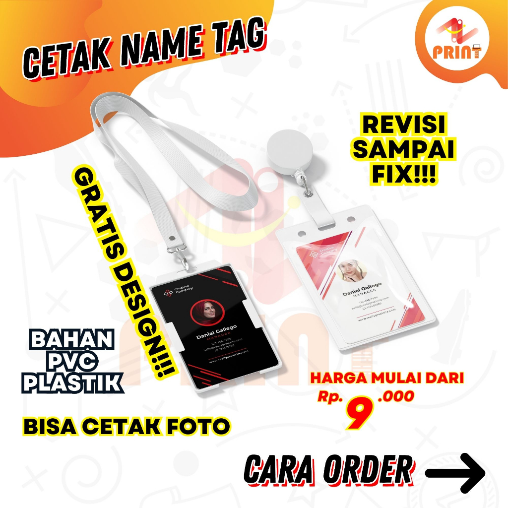 

CETAK NAME TAG MURAH | GRATIS DESIGN | BISA CETAK FOTO | BAHAN PVC | REVISI SAMPAI FIX!!