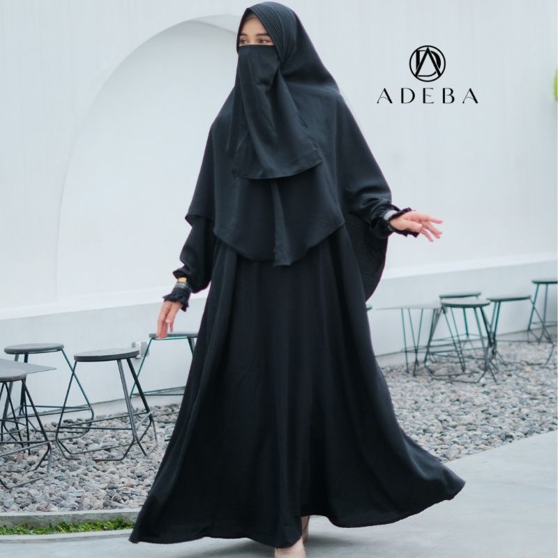 ADEBA - GAMIS CADAR JETBLACK GAMIS CADAR HITAM UNTUK UMROH