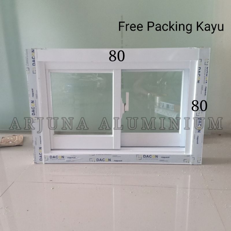 Jendela Sliding Aluminium 1 Set 80x80