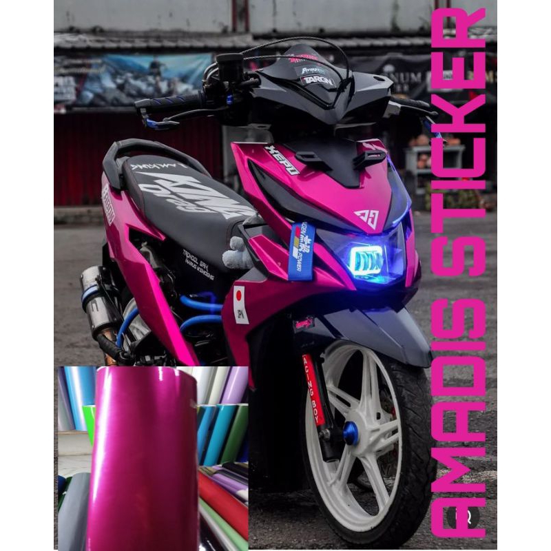 STIKER SKOTLET PINK CANDY METALIK SCOTLITE MOTOR WARNA PINK STICKER MURAH HARGA PROMO COD