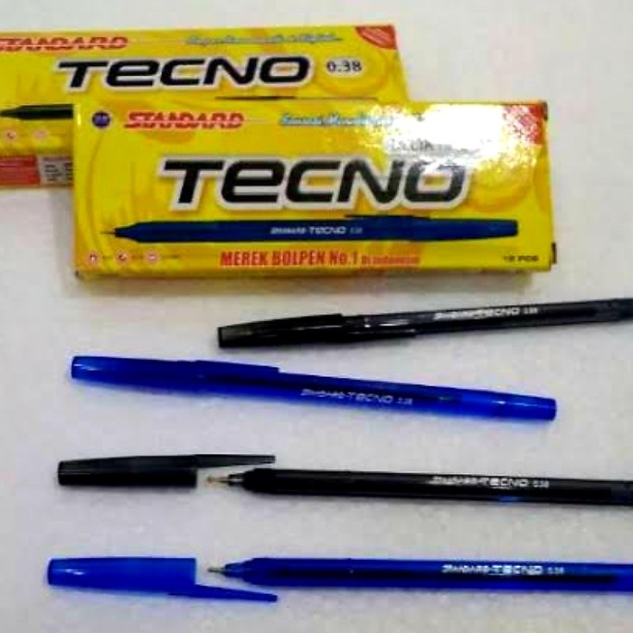 

Ballpoint / Pulpen / Pen / Bolpen STANDARD TECNO 0.38 - Hitam 12 Pcs 1 Lusin