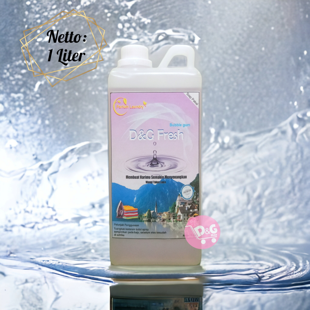 Parfum laundry Aroma Bubble Gum kemasan 1 liter siap pakai wangi tahan lama Pengharum pewangi pakaia