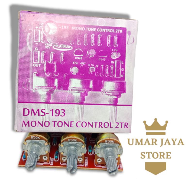 KIT TONE CONTROL 2 TR DMS-193 MONO TONE CONTROL ACTIVE DMS 193 TONE CONTROL AMPLIFIER PLATINUM