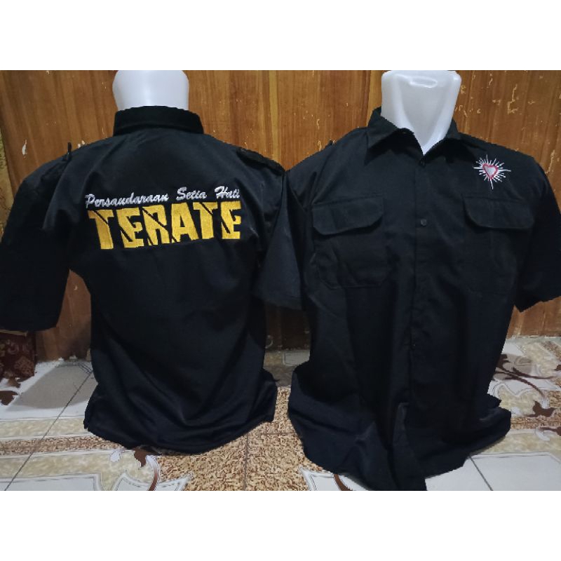 Baju PSHT Bordir / Atasan Hem lengan pendek SH Terate Terbaru