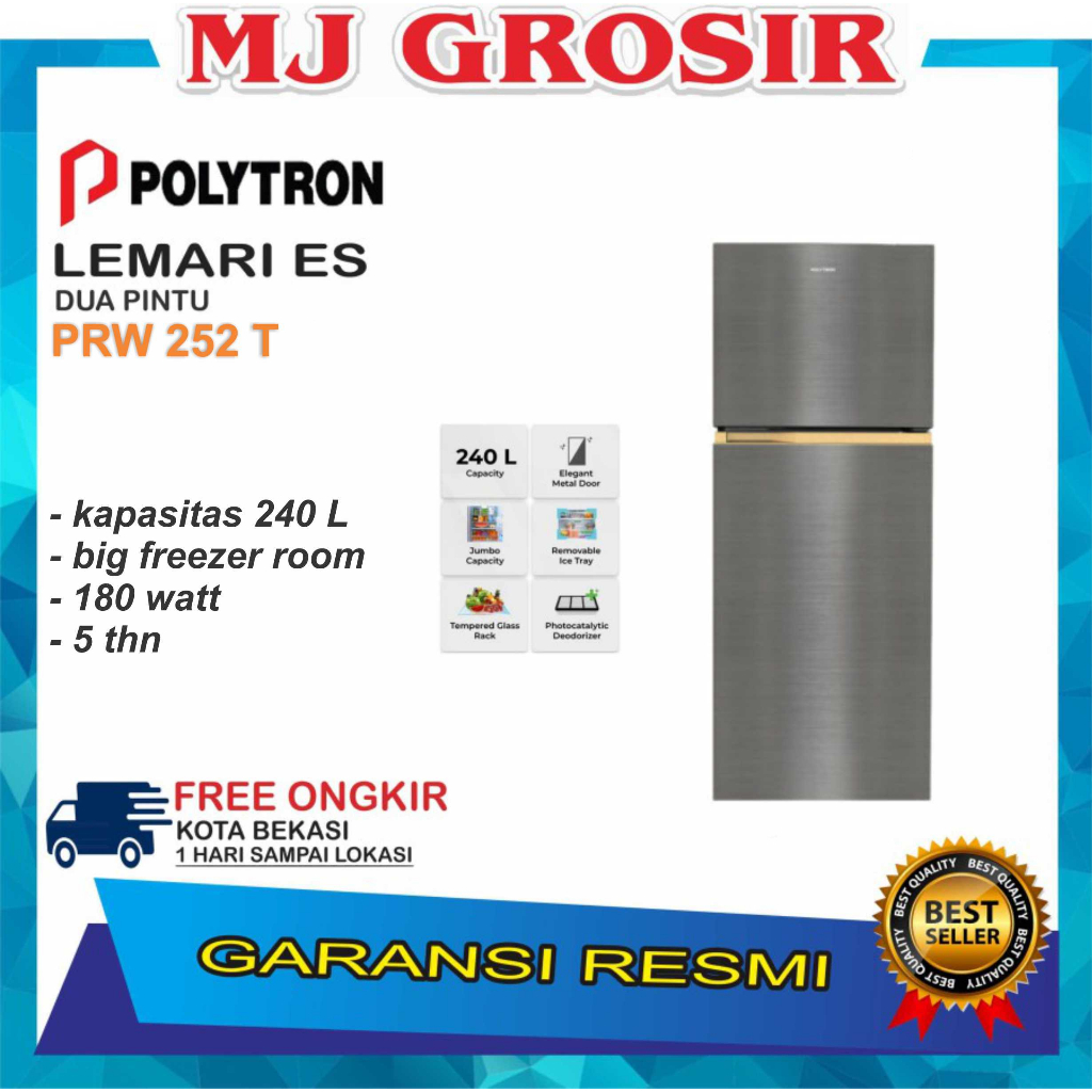 KULKAS POLYTRON PRW 252 T LEMARI ES 2 PINTU