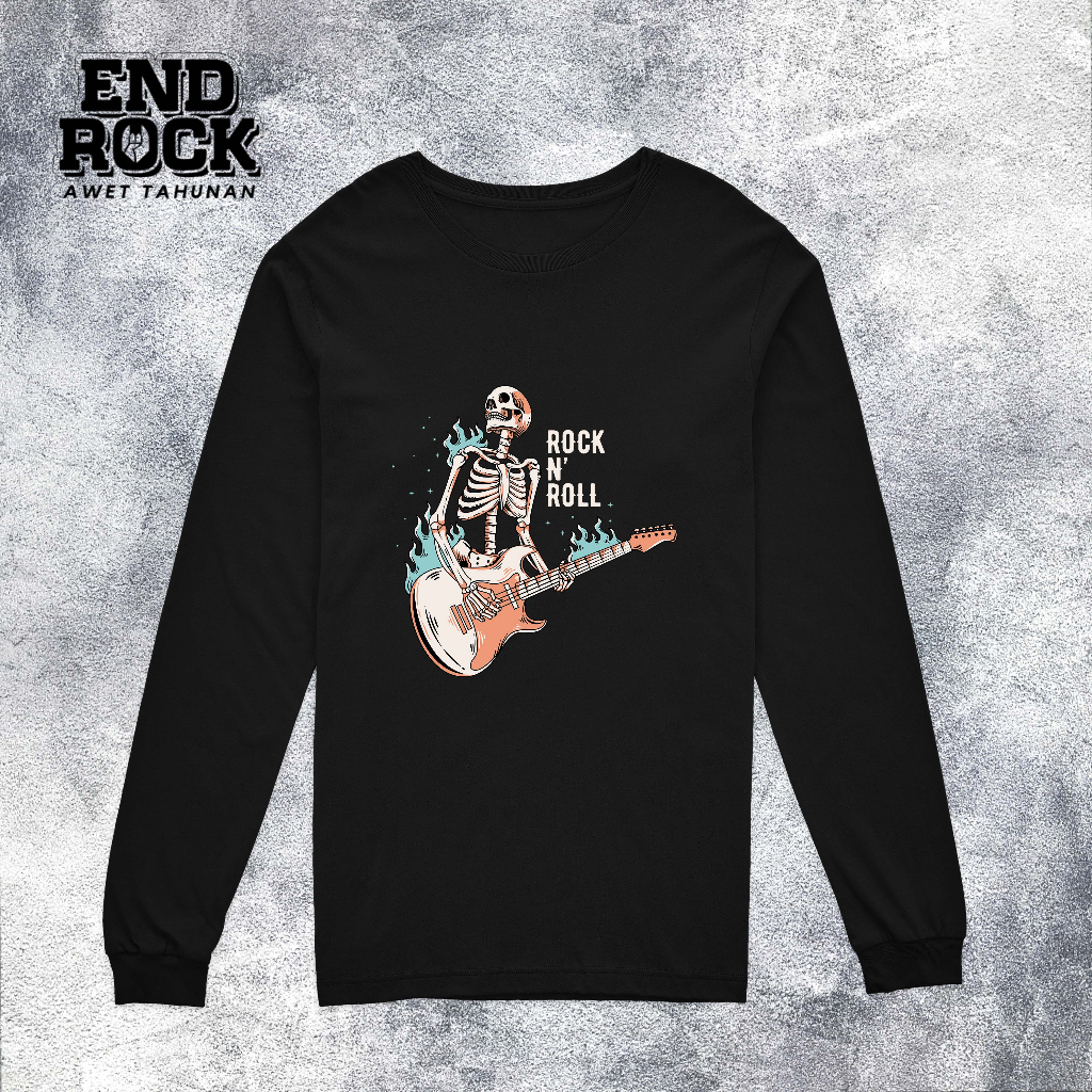 Kaos Lengan panjang kaos Longsleeve Tema Rock N Roll COLOUR DTFS134