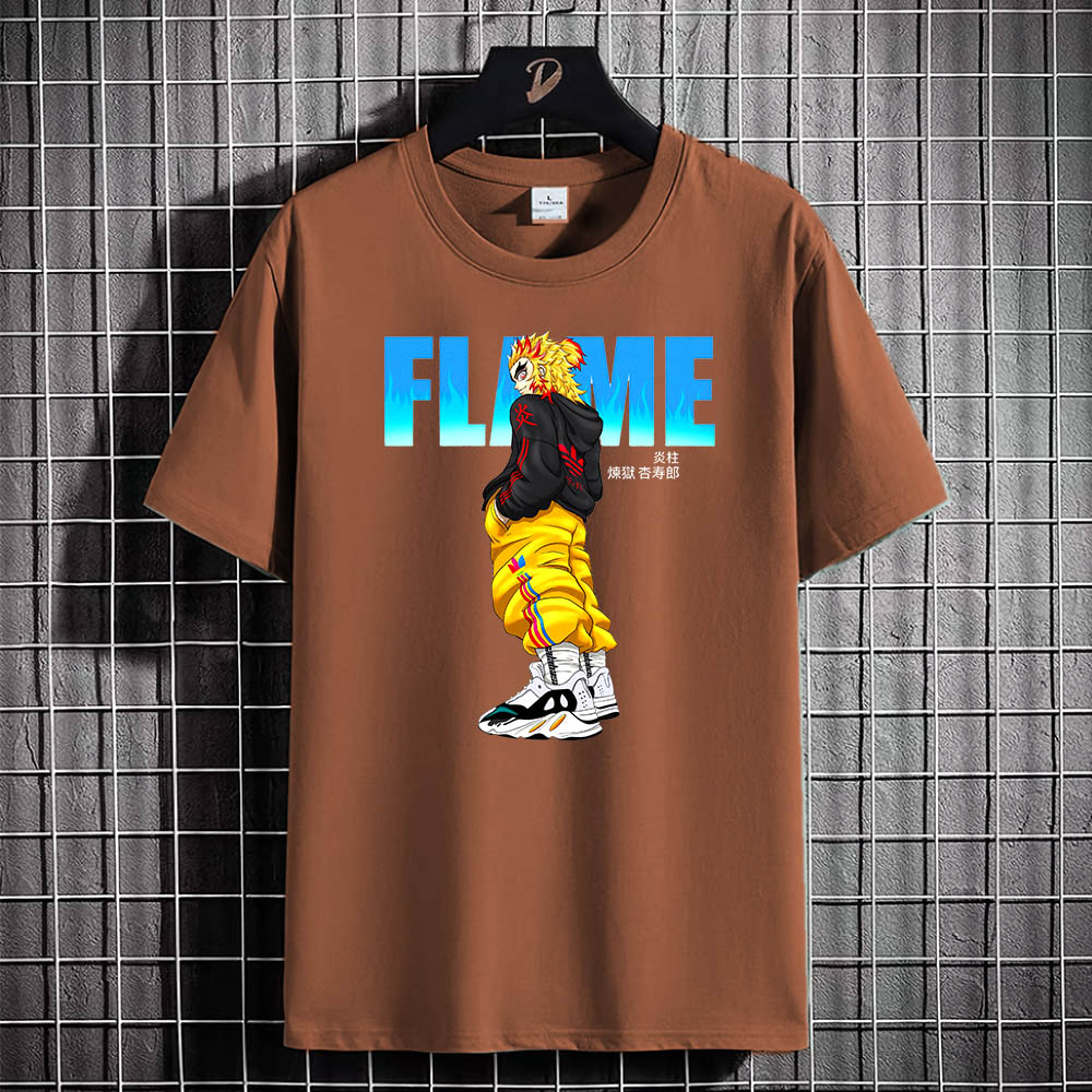 Kaos Tshirt Pria Baju KYOJURO RENGOKU Distro Basic Lengan Pendek Cowok Kasual DTF