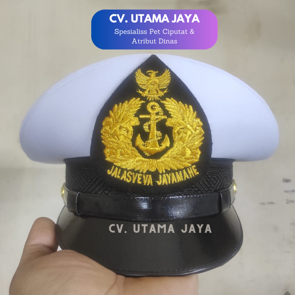 Topi Pet Bintara Tamtama TNI AL Angkatan Laut PDU PDH Utama Jaya Ciputat