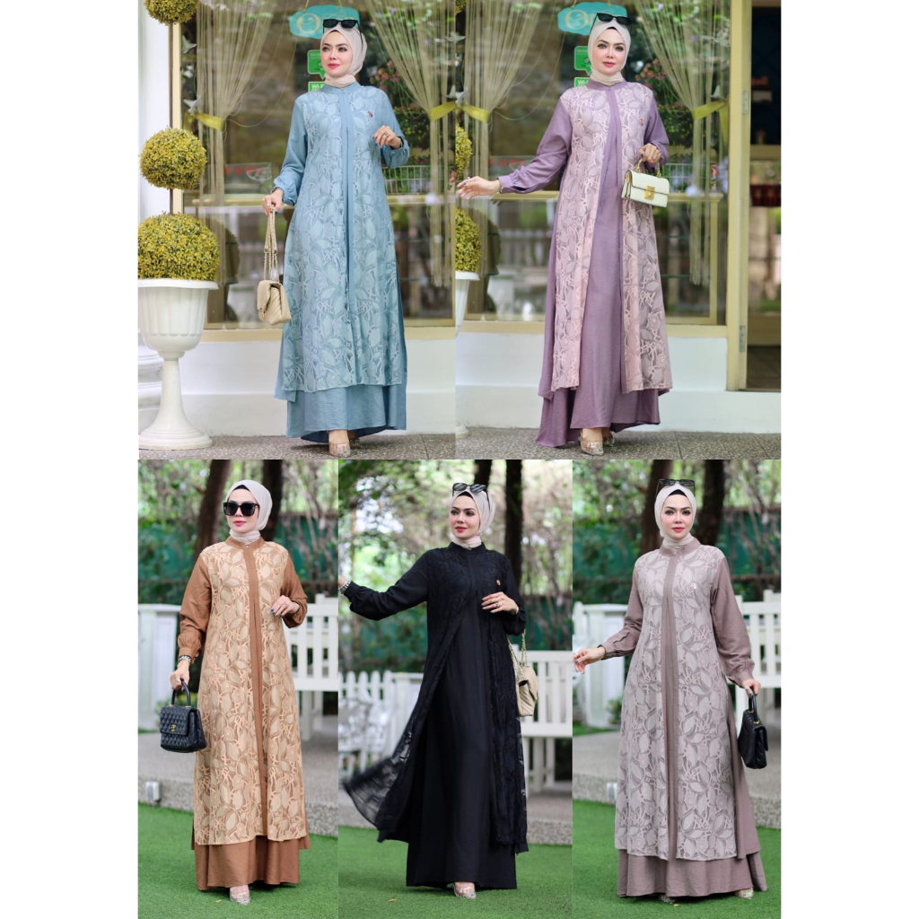 Bunga Dress By Syafeera ORI Syar'i nunu lolo Gamis Original Terlaris Syari Best seller best seller