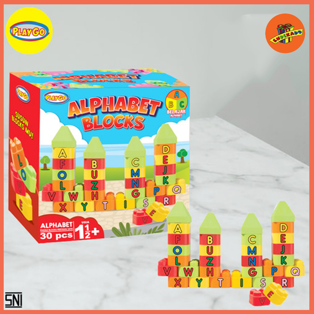 PLAYGO Alphabet Blocks - Mainan Block Edukasi Anak