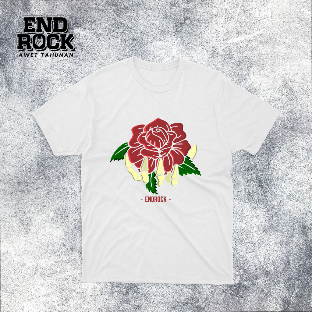 Kaos Distro Original Endrock Tema Rose Skull DTFS135