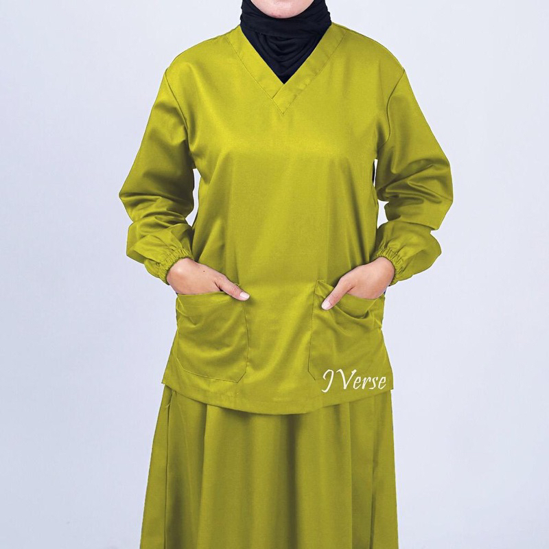 Set Rok Baju Oka Lengan Panjang Karet