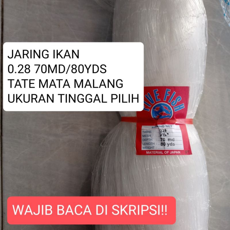 Jaring ikan senar 0.28 70md/80yds tate mata malang UKURAN TINGGAL PILIH pukat ikan jaring ikan kecil jaring ikan luat jaring ikan murah