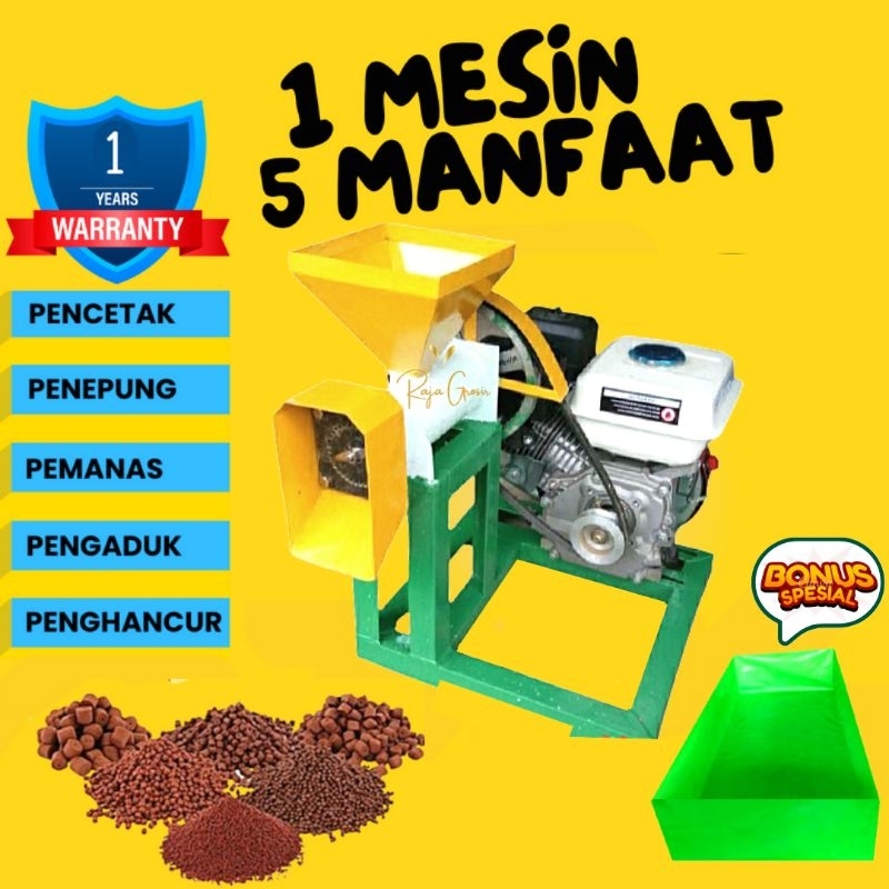 Mesin Pelet Apung Multifungsi / Mesin Pelet Kapasitas 50/70 Kg / Mesin Pencetak Pelet 4 in 1 / Mesin