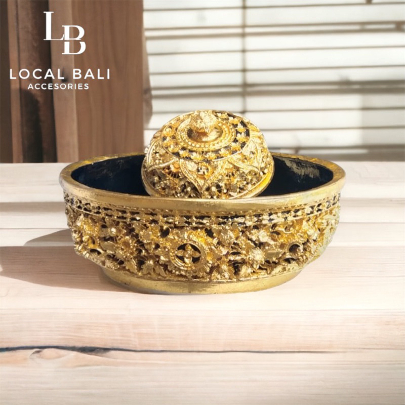 Nampan ukiran bali/ bokor ukiran bali prada 40cm