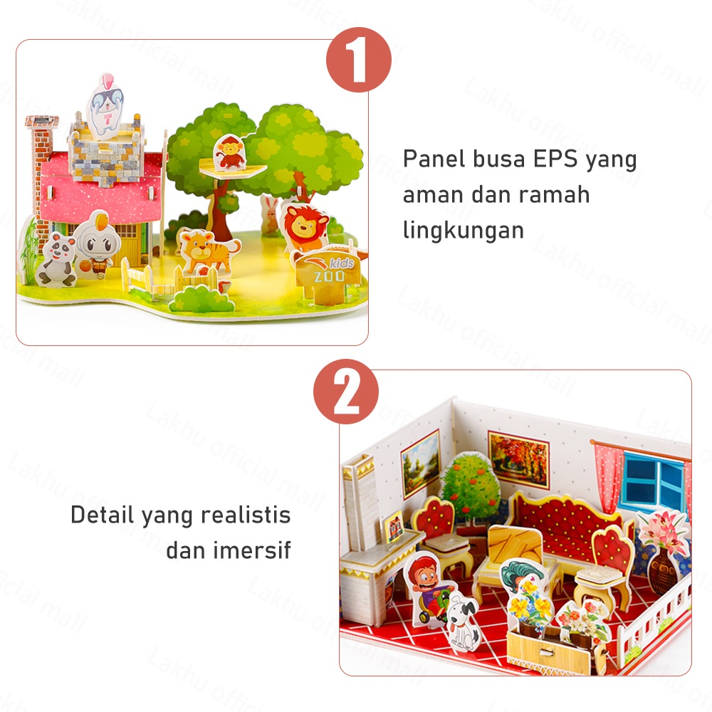 Puzzle 3D DIY Foam 666 mainan edukasi anak / 3D edukasi puzzle anak / Paper Foam