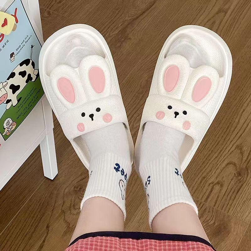 Selop Sandal Cewek Slip On PVC Cute Rabbit Sendal Kelinci Rumah Nyaman Slipper Korea Soft Rubber Non Slip / Selop Wanita Sandal Jelly Slop Wanita Perempuan Gadis Impor Murah Kualitas