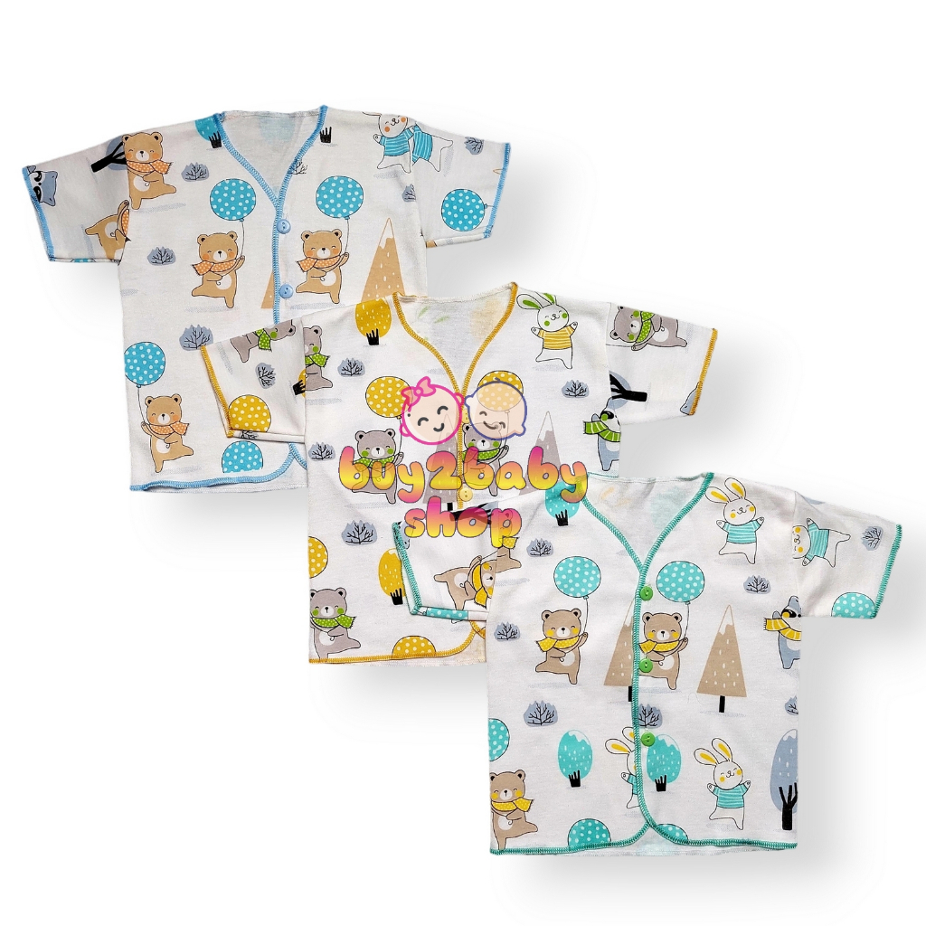 Piyama pendek bayi Animal Series Little Smart Airin Baby 0-3 Bulan 3 PCS