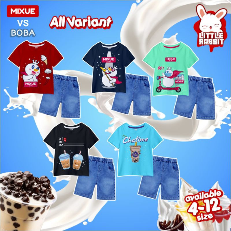SETELAN JEANS MIXUE VS BOBA LITTLE RABBIT