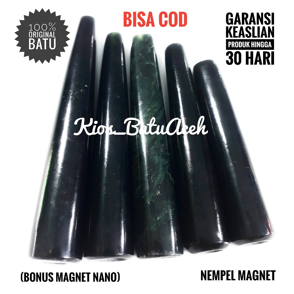 Aksesoris Batu Giok Black Jade Original Asli Aceh Bulat Pipih