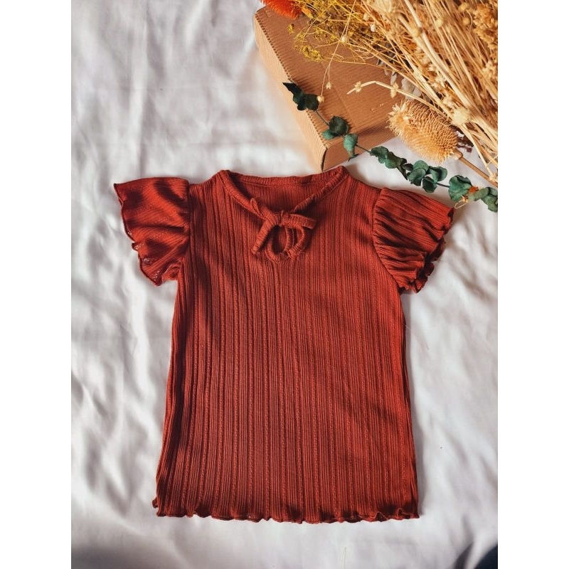 All Size 3-4 Tahun HAYANA BLOUSE PLISKET KNIT | Atasan Anak Perempuan Lucu