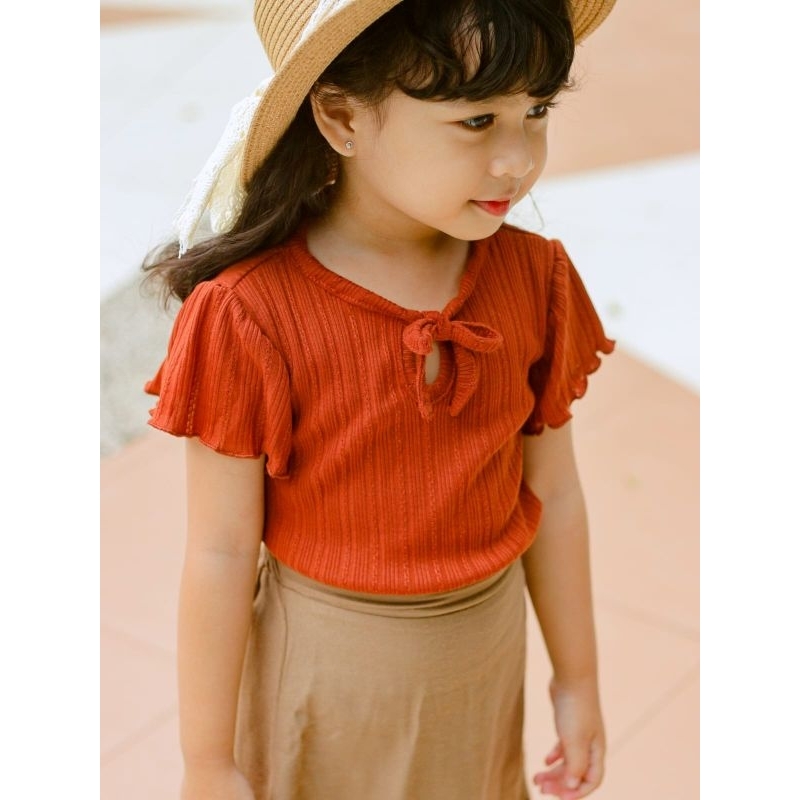 All Size 3-4 Tahun HAYANA BLOUSE PLISKET KNIT | Atasan Anak Perempuan Lucu