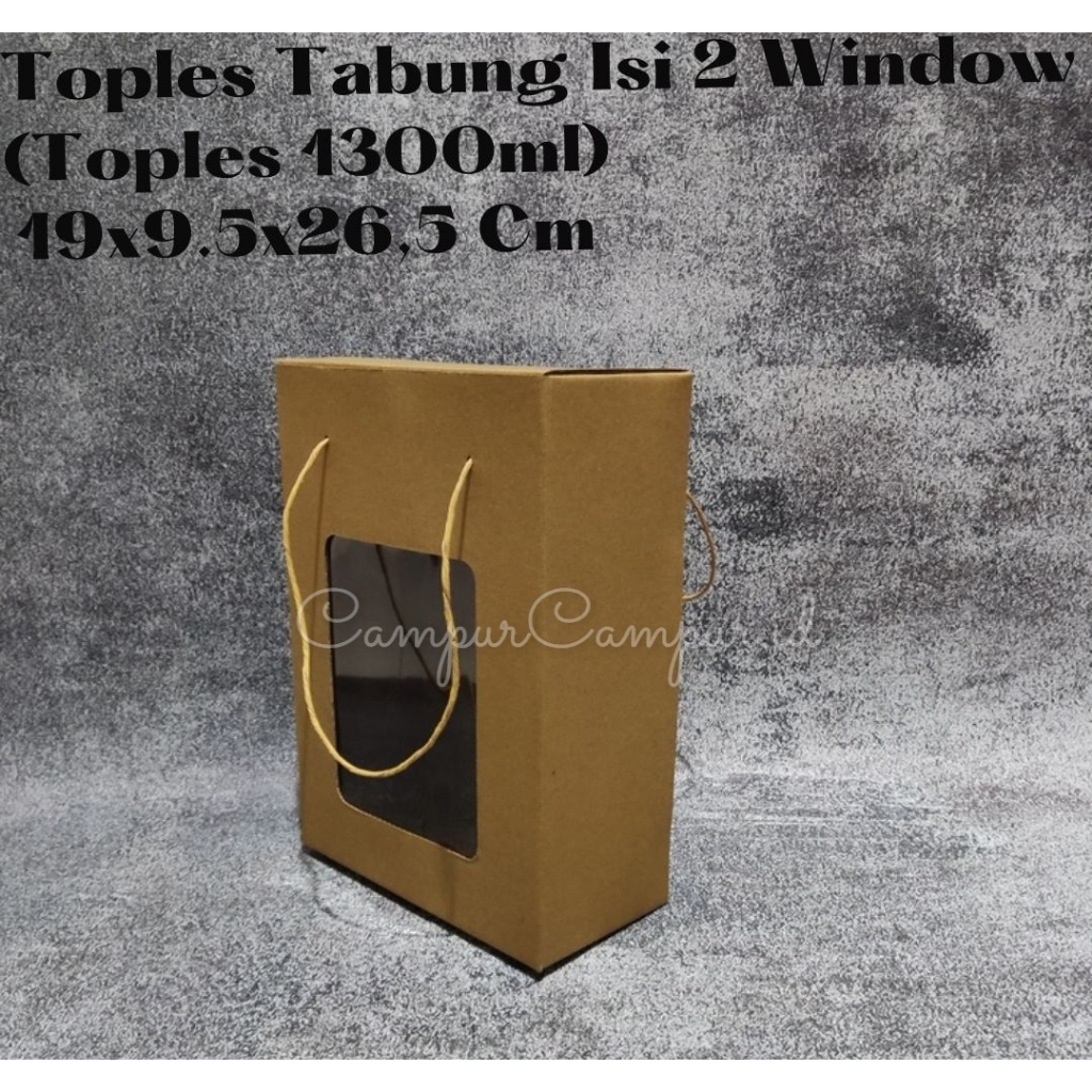 

Box Kardus Eflute Gable Box Jinjing untuk Toples Tabung isi 2 19x9.5x26.5 Box Kue Kering Hampers