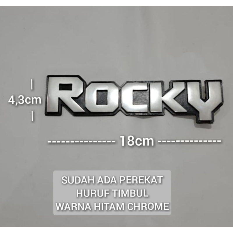 emblem tulisan ROCKY independent model timbul taft rocky independent