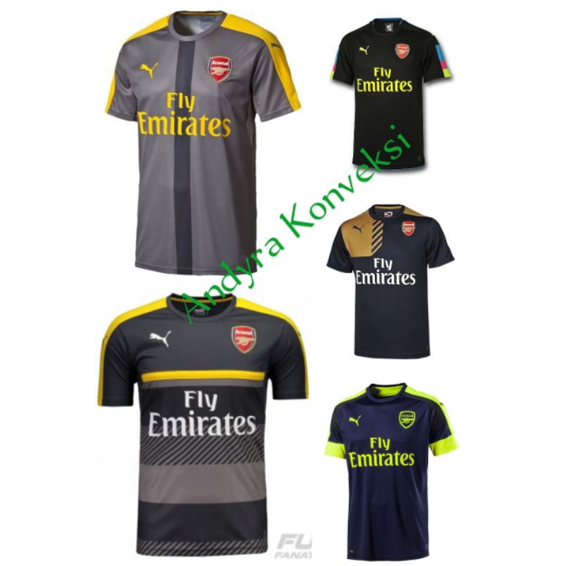 Retro Jersey Arsenal black series - FULL PRINTING - Free Name set Bebas