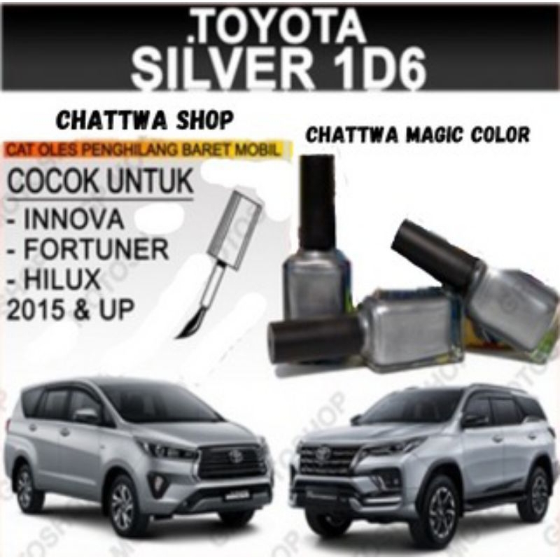 CAT OLES TOYOTA SILVER METALLIC 1D6 CAT OLES PENGHILANG BARET MOBIL LECET GORES METALIK INNOVA FORTU