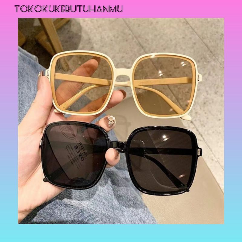 kacamata sun kacamata hitam wanita frame besar pelindung mata bentuk kotak optik termurah