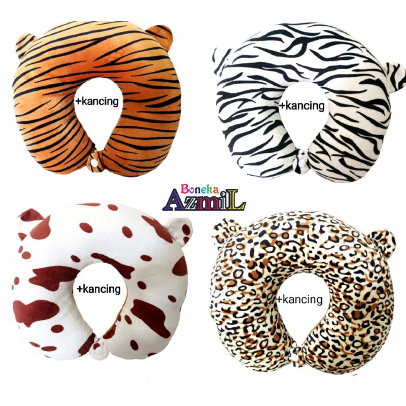 Bantal leher karakter motif bantal leher travel bahan yelpo lembut