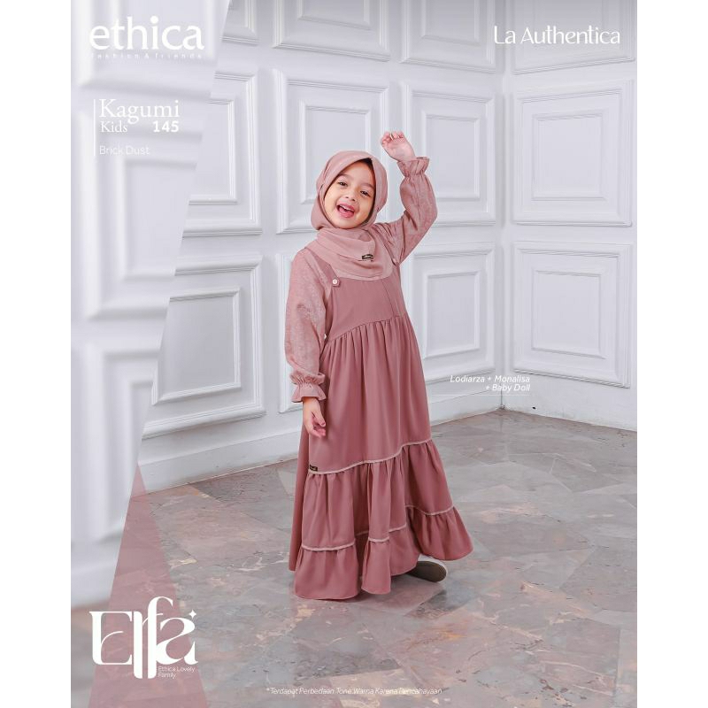 Ethica Elfa 294 Brick Dust Kagumi 293 Kahfi 280 Kagumi Kids 145 Kahfi Kids 200 Baju Muslim Gamis Sarimbit Keluarga Family Series Terbaru Ori Lebaran 2023