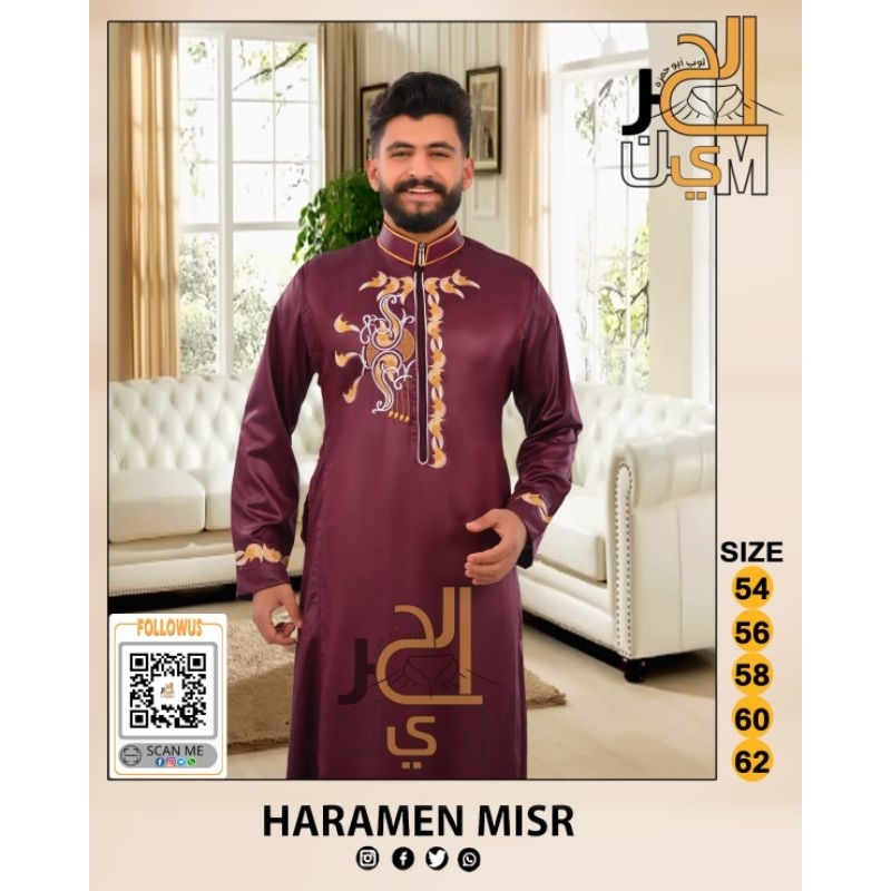 JUBAH AL HARAMAIN JUBAH BORDIR AL HARAMAIN PREMIUM JUBAH POLYESTER MENGKILAP ELEGAN JUBAH PRIA AL HA
