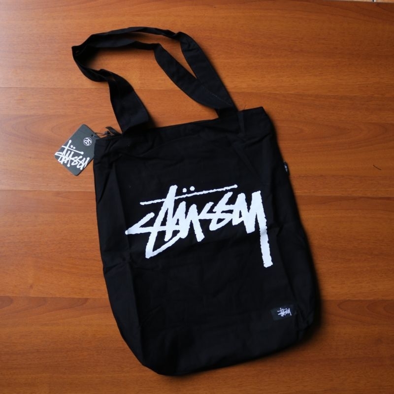 TOTEBAG STUSSY BLACK WHITE