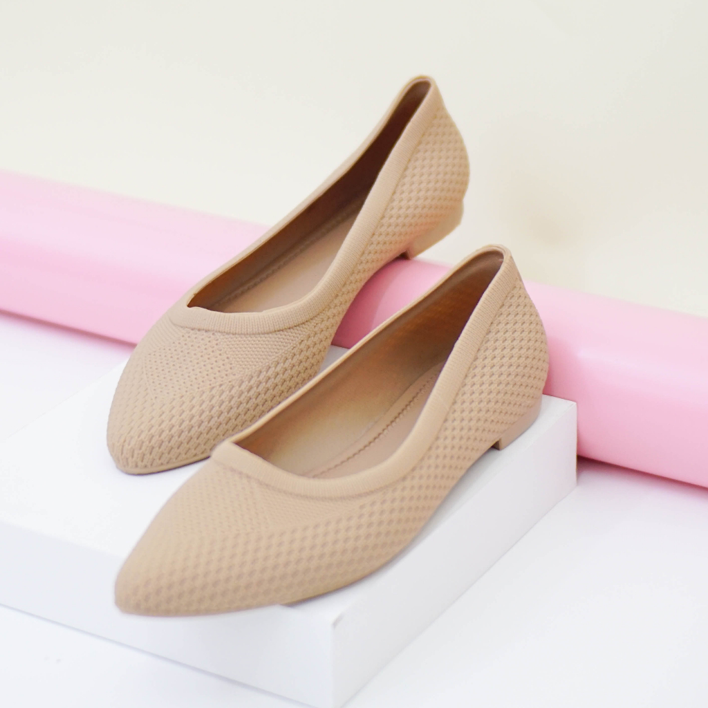 BTS - Porto Leveling Sepatu Flatshoes Kerja Wanita Karet Anti Slip Cantik Model Korea Casual Porto Lady