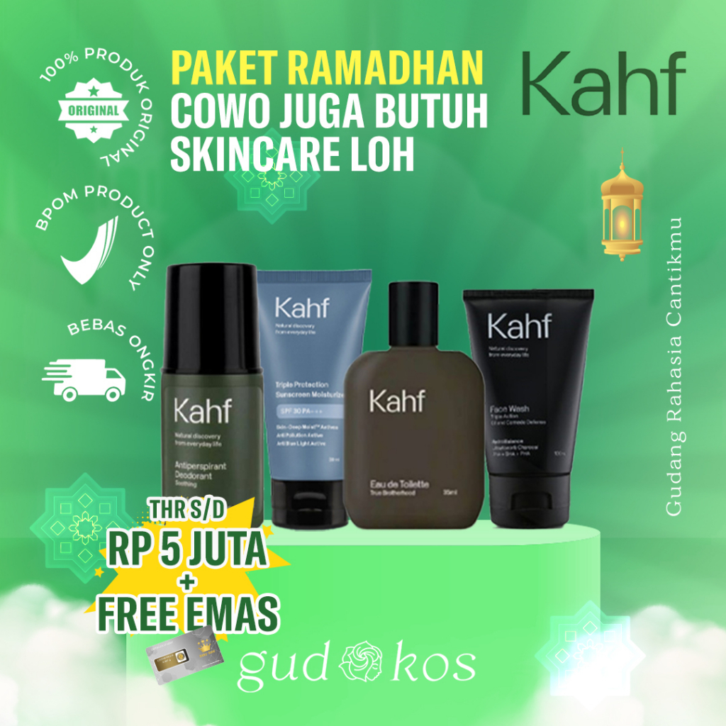 [PAKET RAMADHAN] COWO JUGA BUTUH SKINCARE LOH - KAHF MAN FACE WASH TONER MOISTURIZER SERUM PERFUME