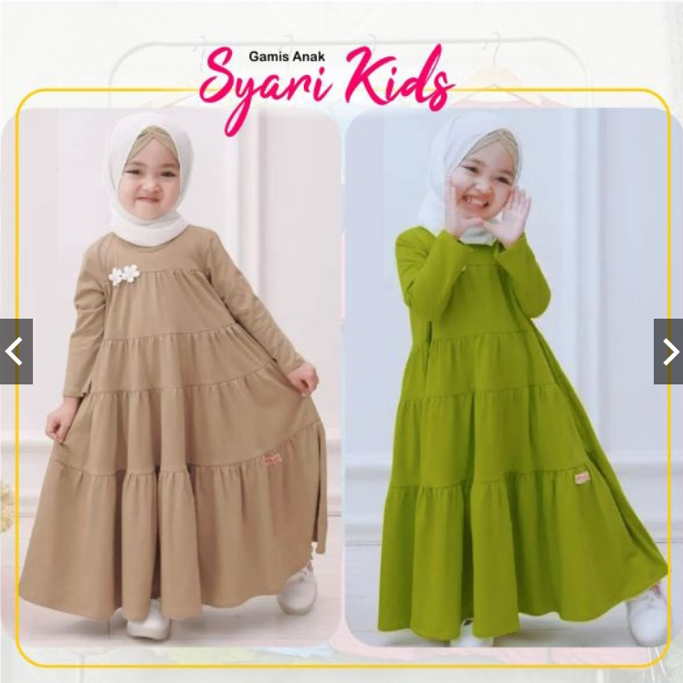 TANPA PITA GAMIS SYARI ANAK / GAMIS ANAK PEREMPUAN / GAMIS ANAK RUMBAI