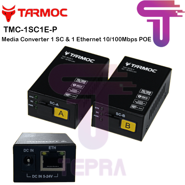 Tarmoc TMC-1SC1E-P | 1 FO 1 LAN POE IN 5-24V | HTB 3100 | HTB Mini A+B