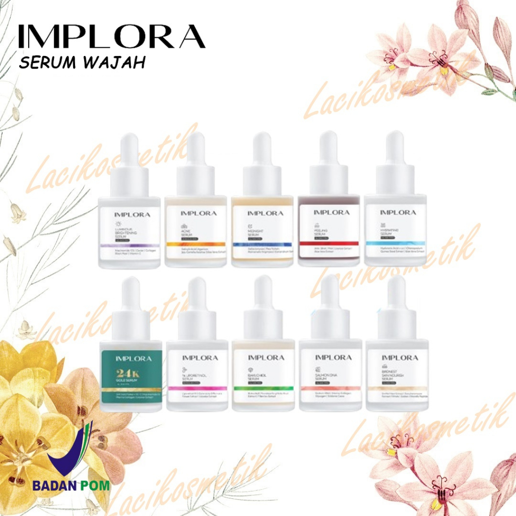 ✨LACIKOSME✨ IMPLORA SERUM WAJAH - FACE SERUM PEELING ACNE MIDNIGHT LUMINOUS SERUM