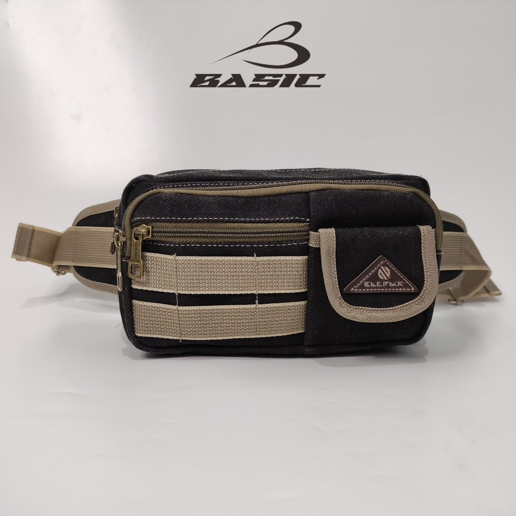 Baepack Tas Pinggang Waistbag Pria Seri Cleo HItam Original Baepack